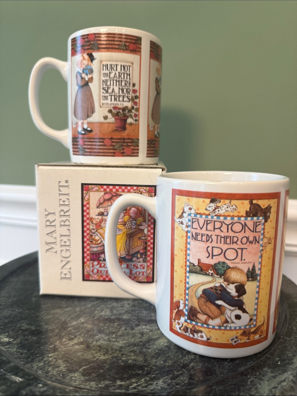 Set of Two Mary Englebreit Coffee Mugs- with one box